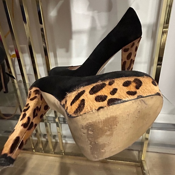 Kate & Mel black and leopard print heels size 8 - Picture 5 of 5